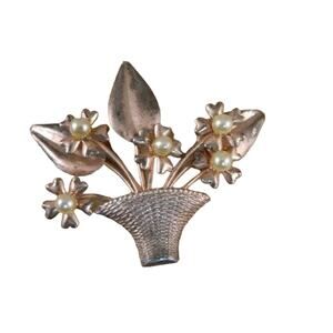 Sterling Silver Pearl Brooch, Vintage Pearl Brooch, Vintage Sterling Silver Pin